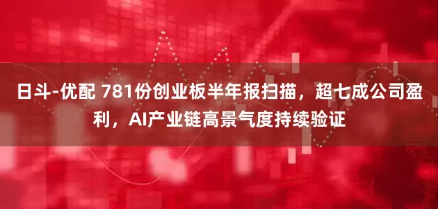 日斗-优配 781份创业板半年报扫描，超七成公司盈利，AI产业链高景气度持续验证